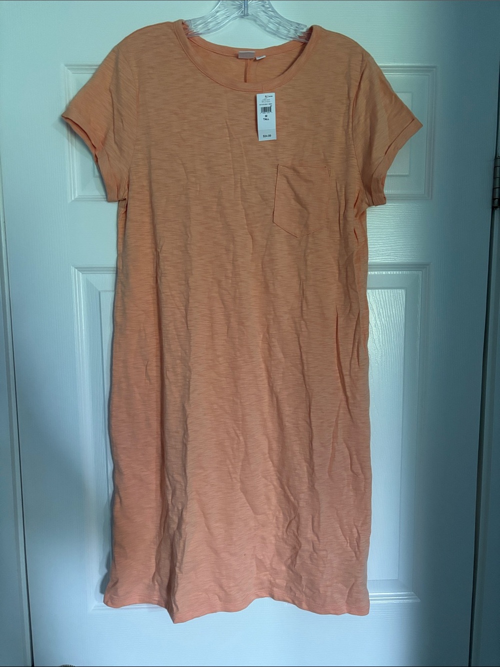 Casual Peach Short Sleeve T-Shirt Dress